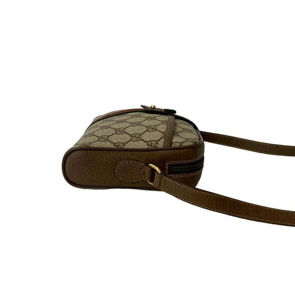 Pre Loved gucci Monogram Crossbody Web Stripe Women brown | brown Shoulder Bags - Picture 7 of 8